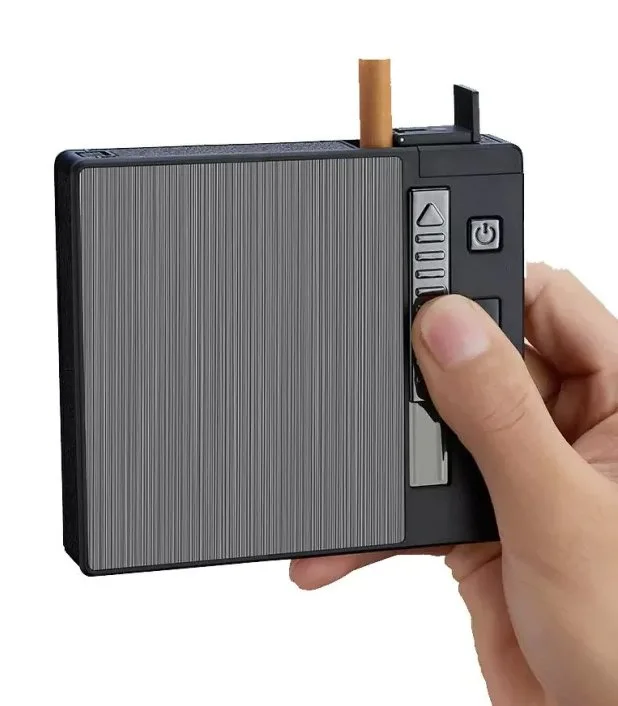 Portacigarros de Portacigarrillos con Encendedor de Plasma Recargable, colección Variados